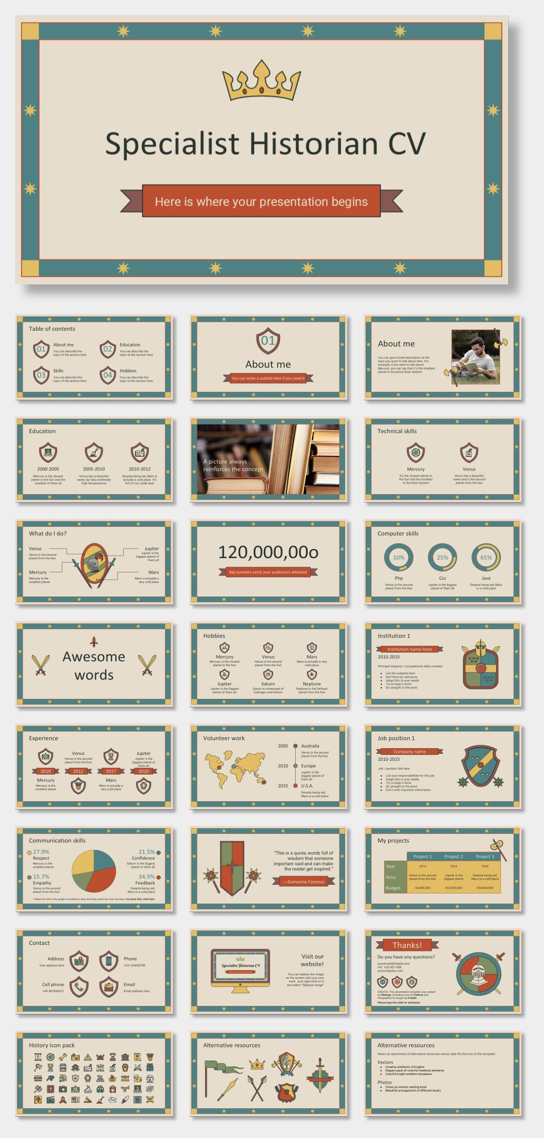 欧美牛皮纸复古风PPT模板