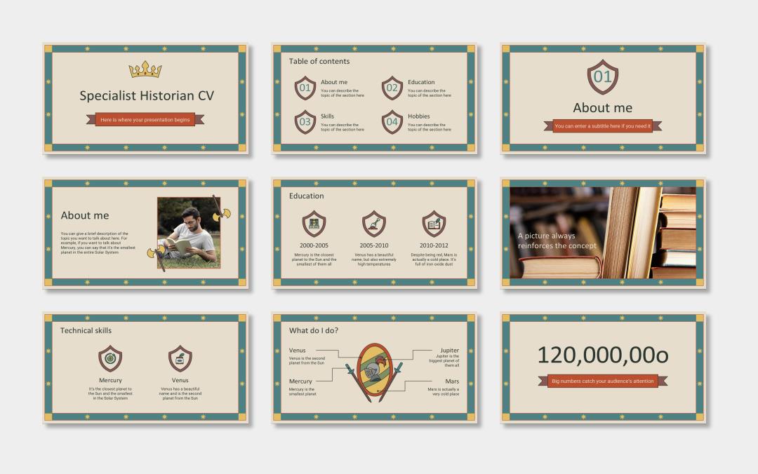 欧美牛皮纸复古风PPT模板