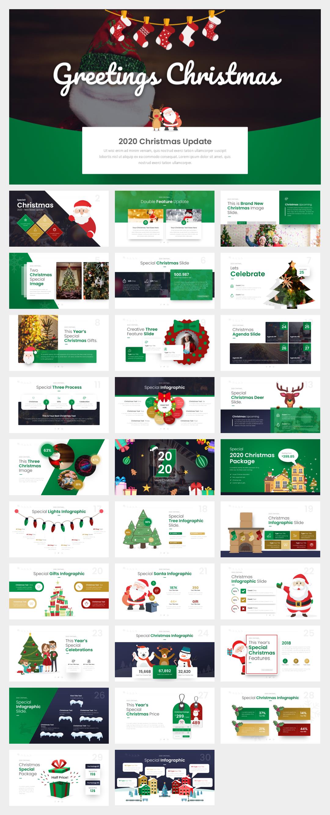 绿色高级圣诞主题PPT模板