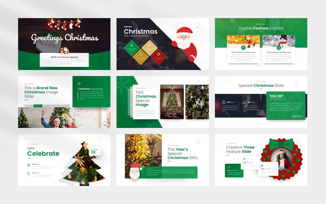 绿色高级圣诞主题PPT模板