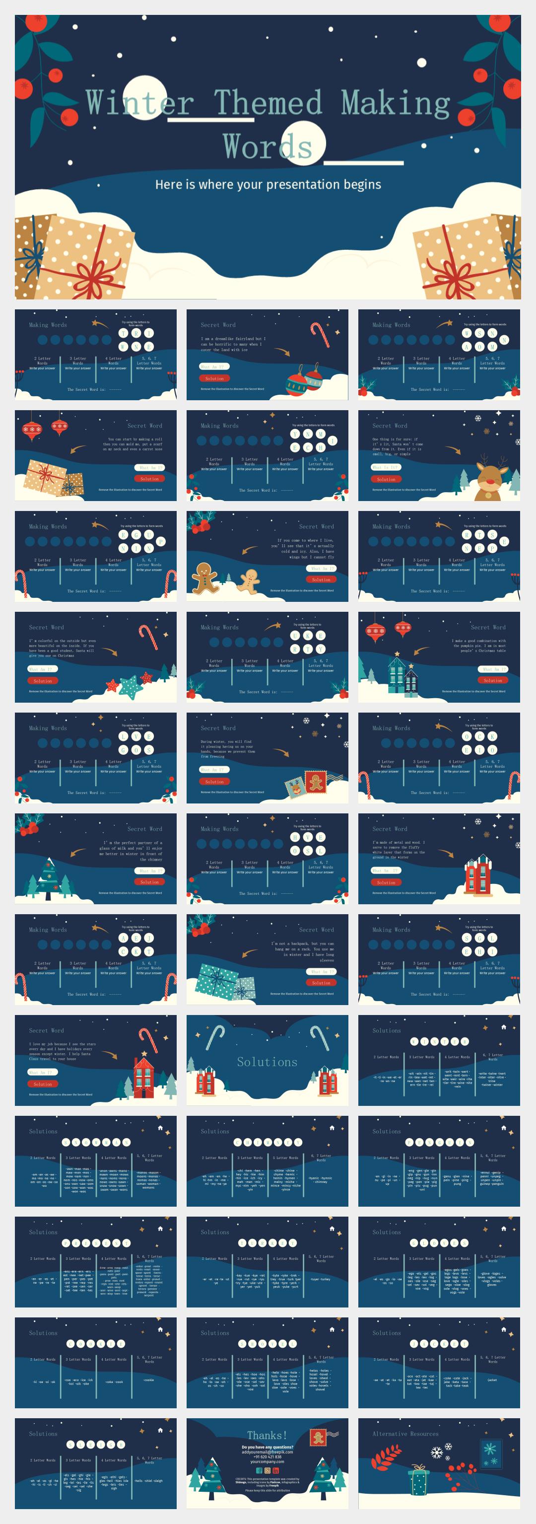 卡通圣诞主题PPT模板