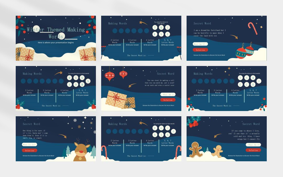 卡通圣诞主题PPT模板