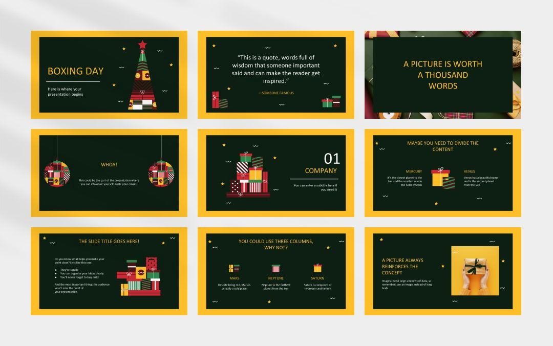 卡通圣诞主题PPT模板