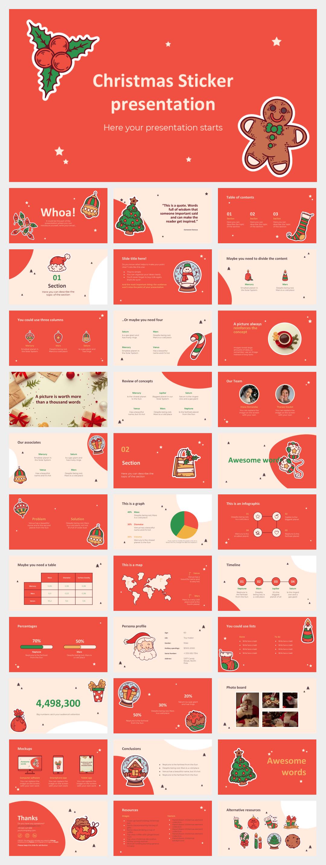 卡通圣诞主题PPT模板