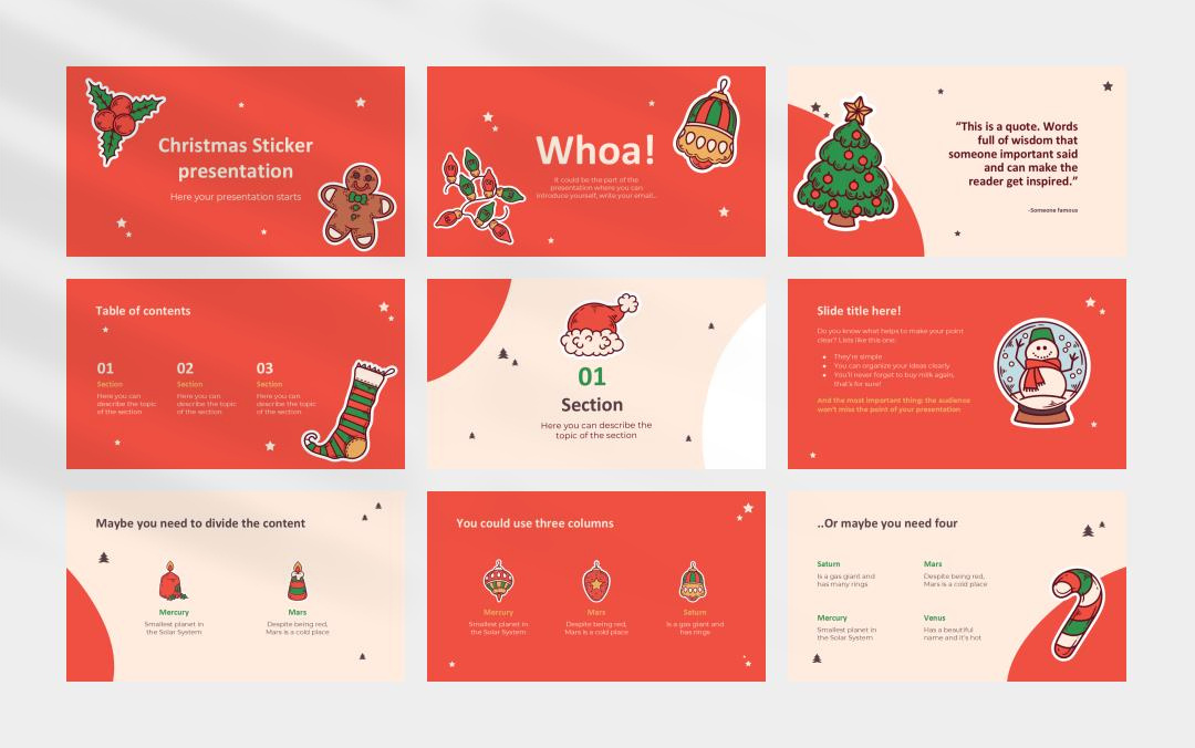 卡通圣诞主题PPT模板