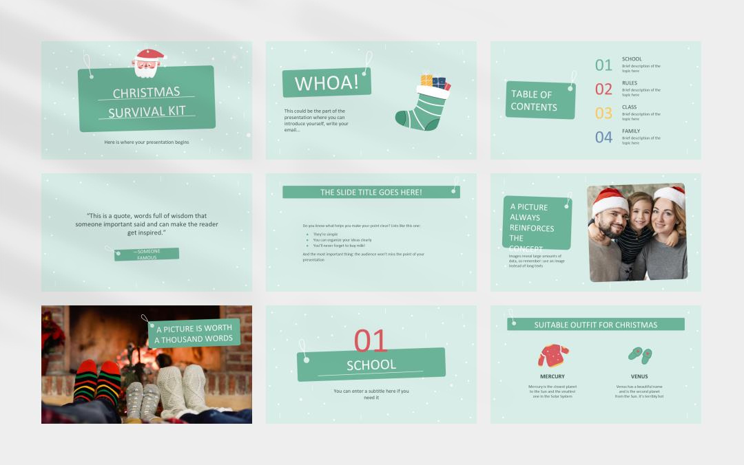 红色高级圣诞主题PPT模板