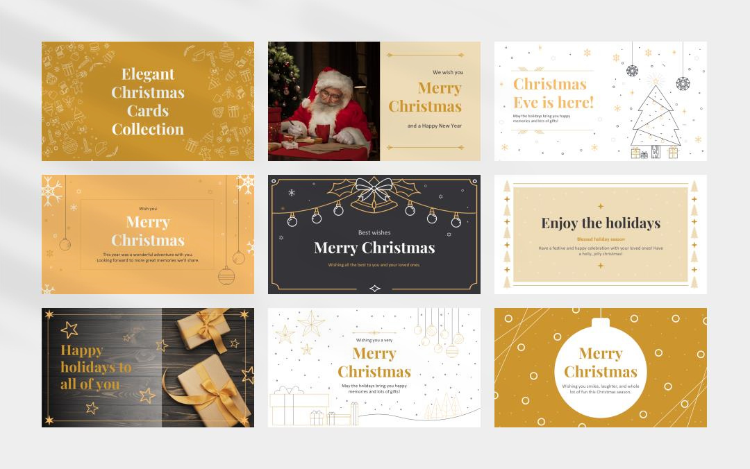 绿色简约圣诞主题PPT模板