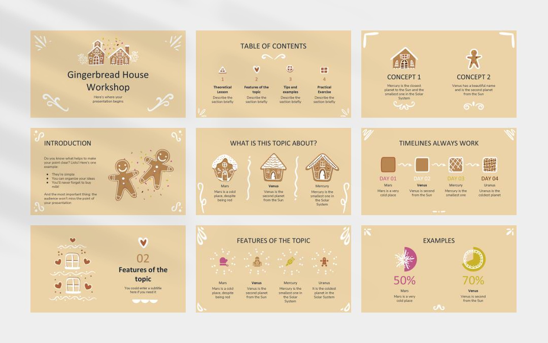 黄色高级圣诞主题PPT模板