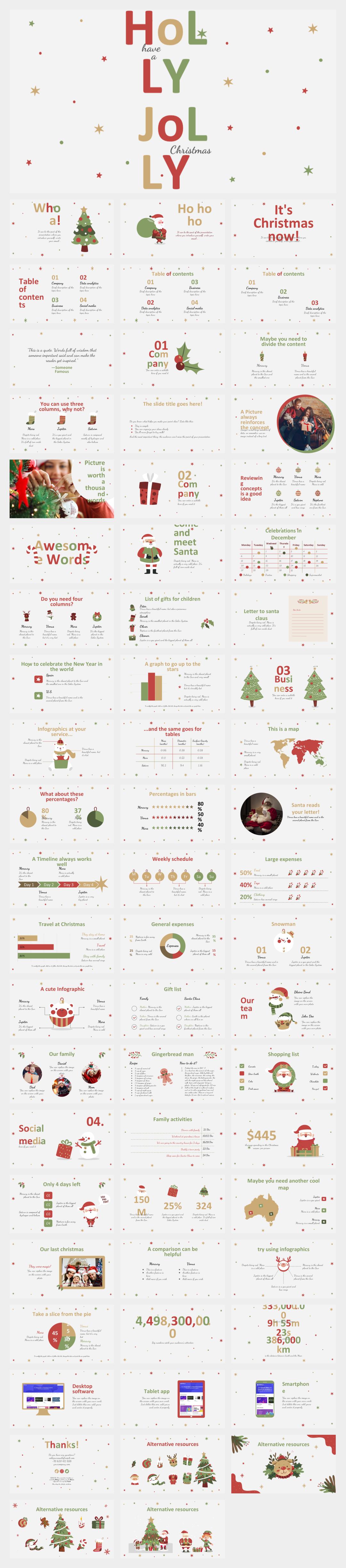 黄色圣诞主题PPT模板