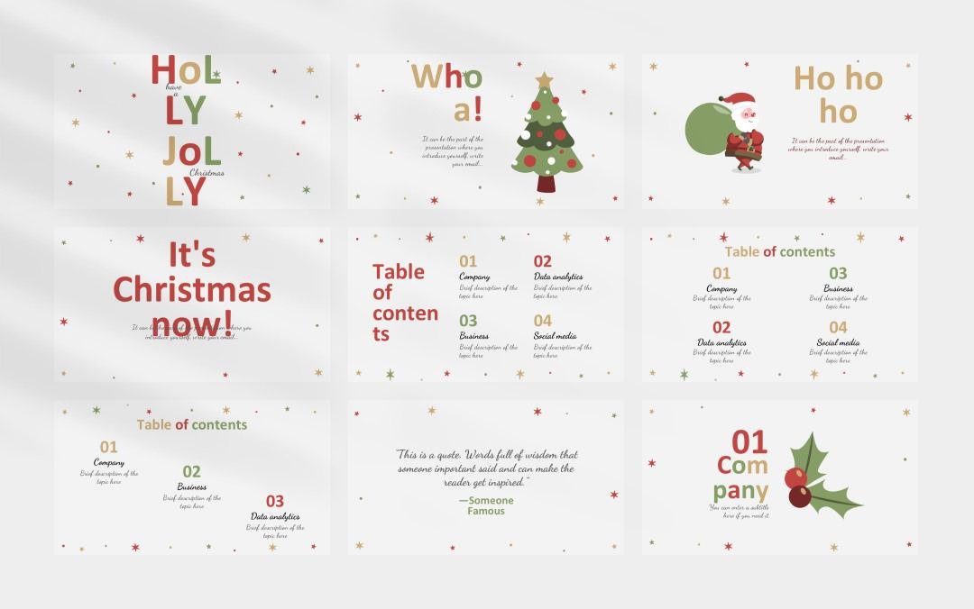 黄色圣诞主题PPT模板