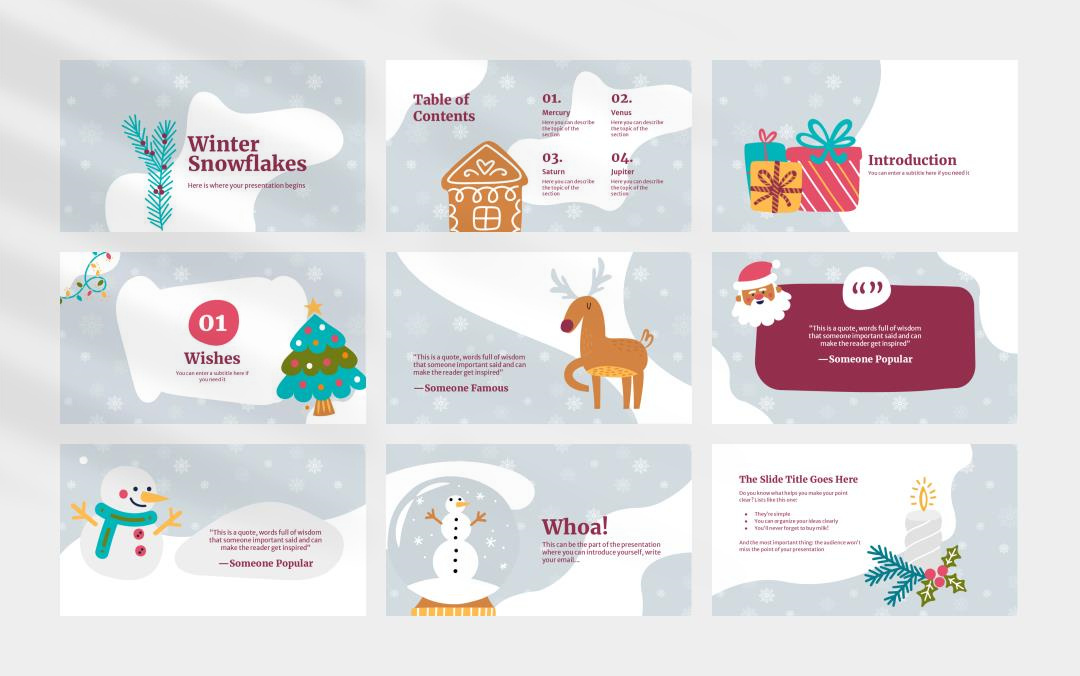 卡通圣诞主题PPT模板