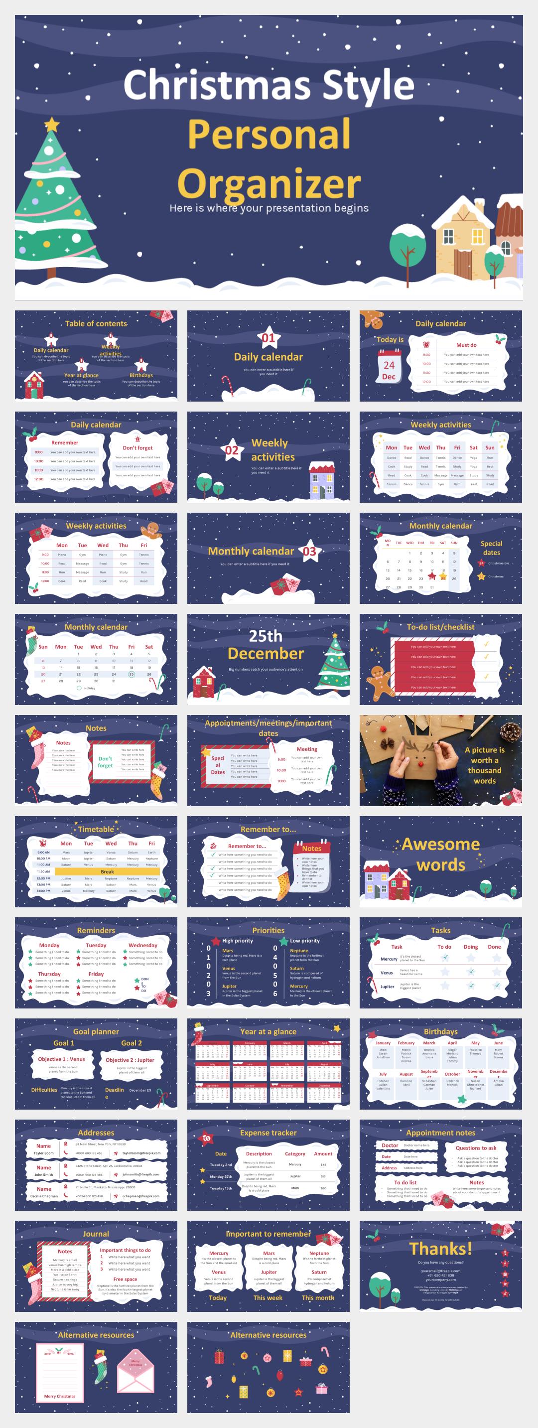 卡通圣诞主题PPT模板