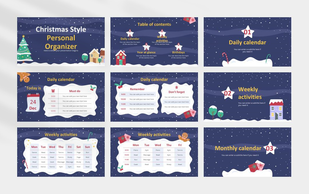 卡通圣诞主题PPT模板