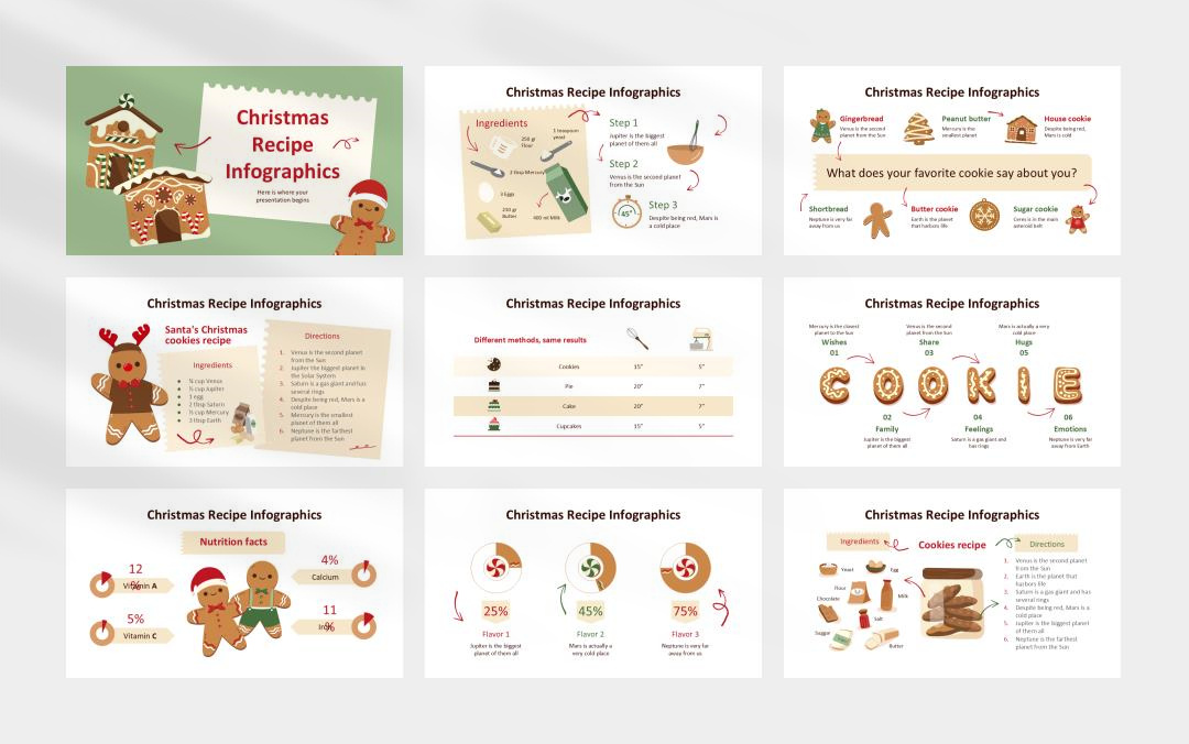 简约卡通高级圣诞主题PPT模板