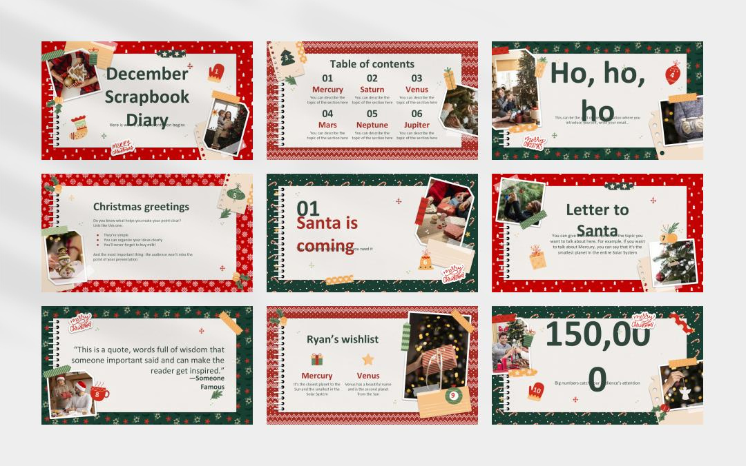 红色高级圣诞主题PPT模板