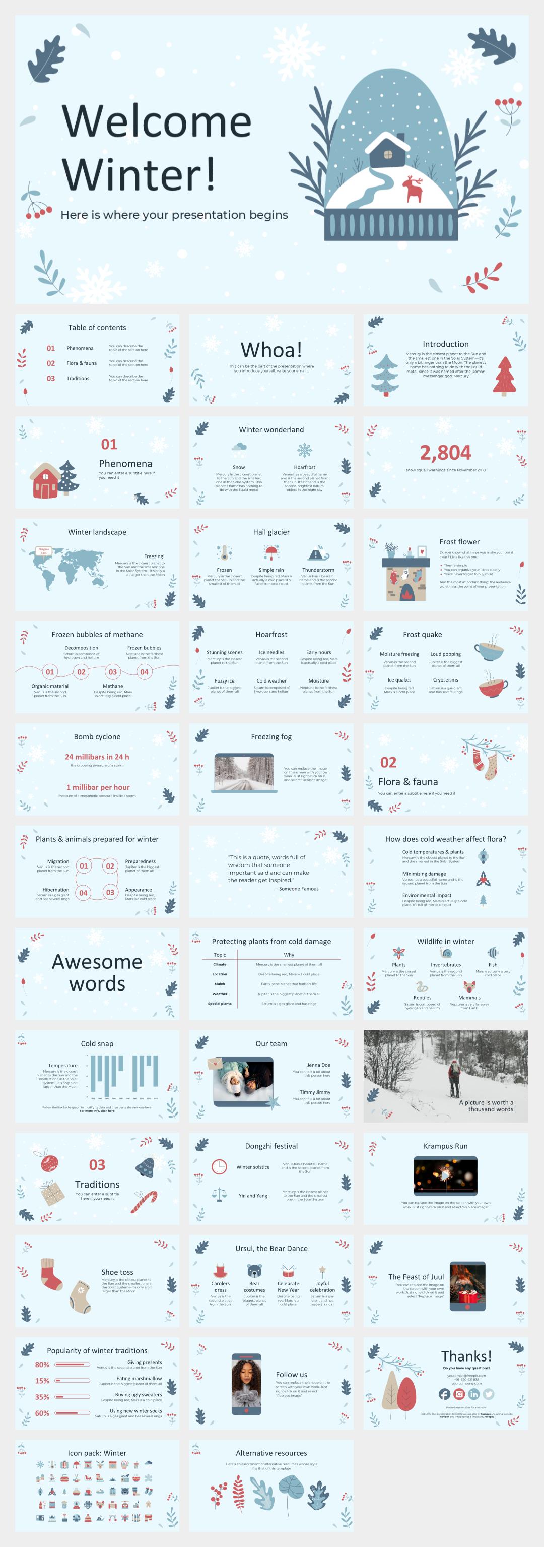 简约高级圣诞主题PPT模板