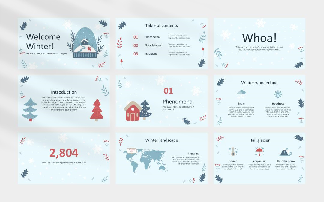 简约高级圣诞主题PPT模板