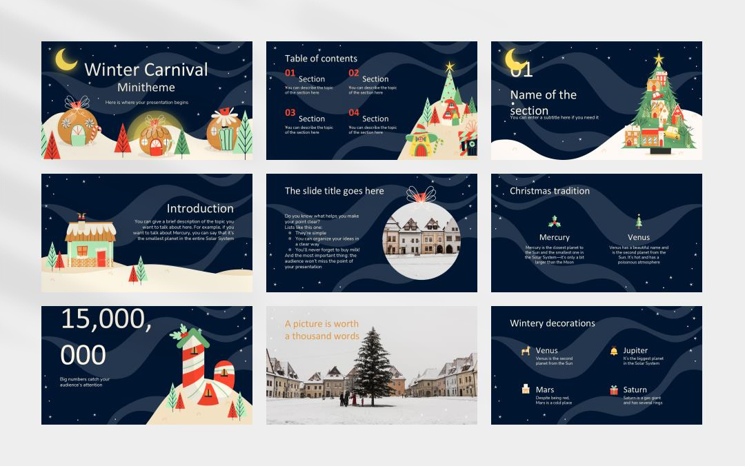 卡通高级圣诞主题PPT模板