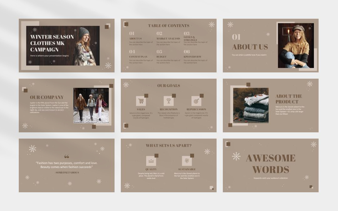 简约圣诞主题PPT模板