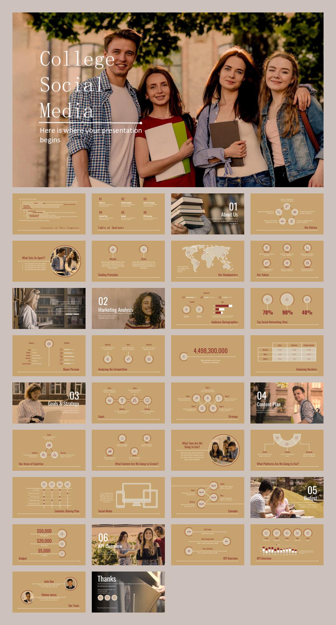 卡通学校教育主题PPT模板