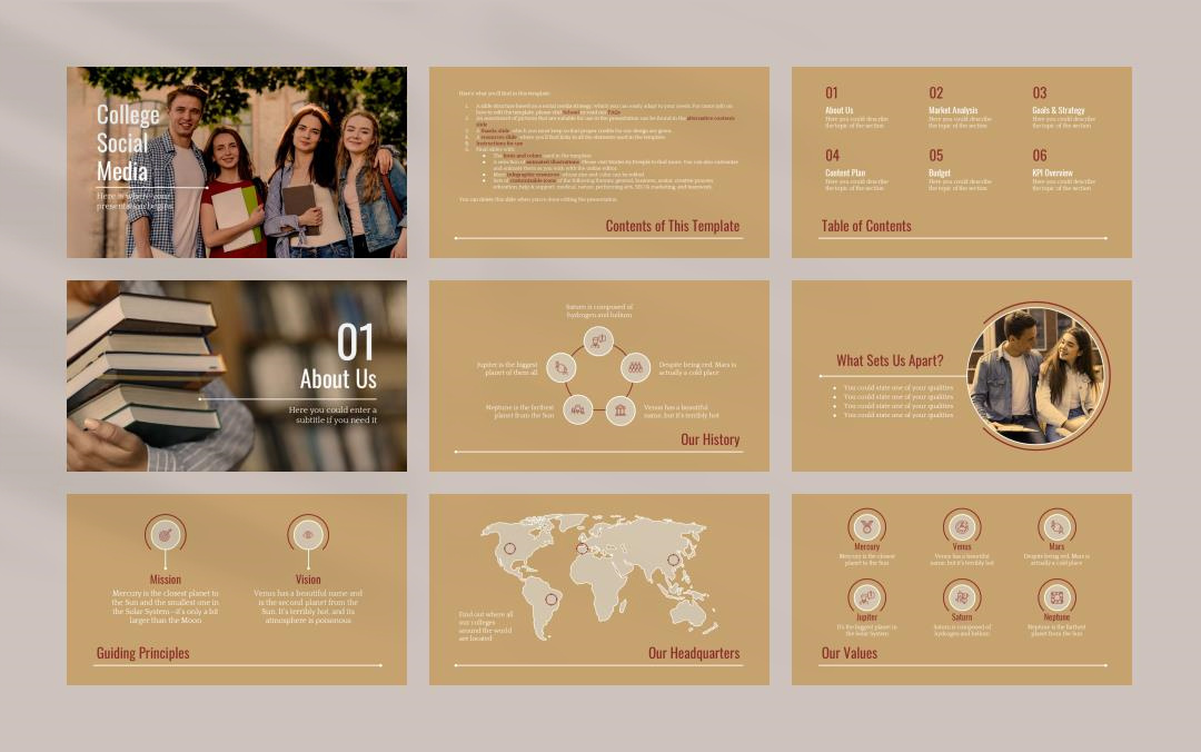 卡通学校教育主题PPT模板