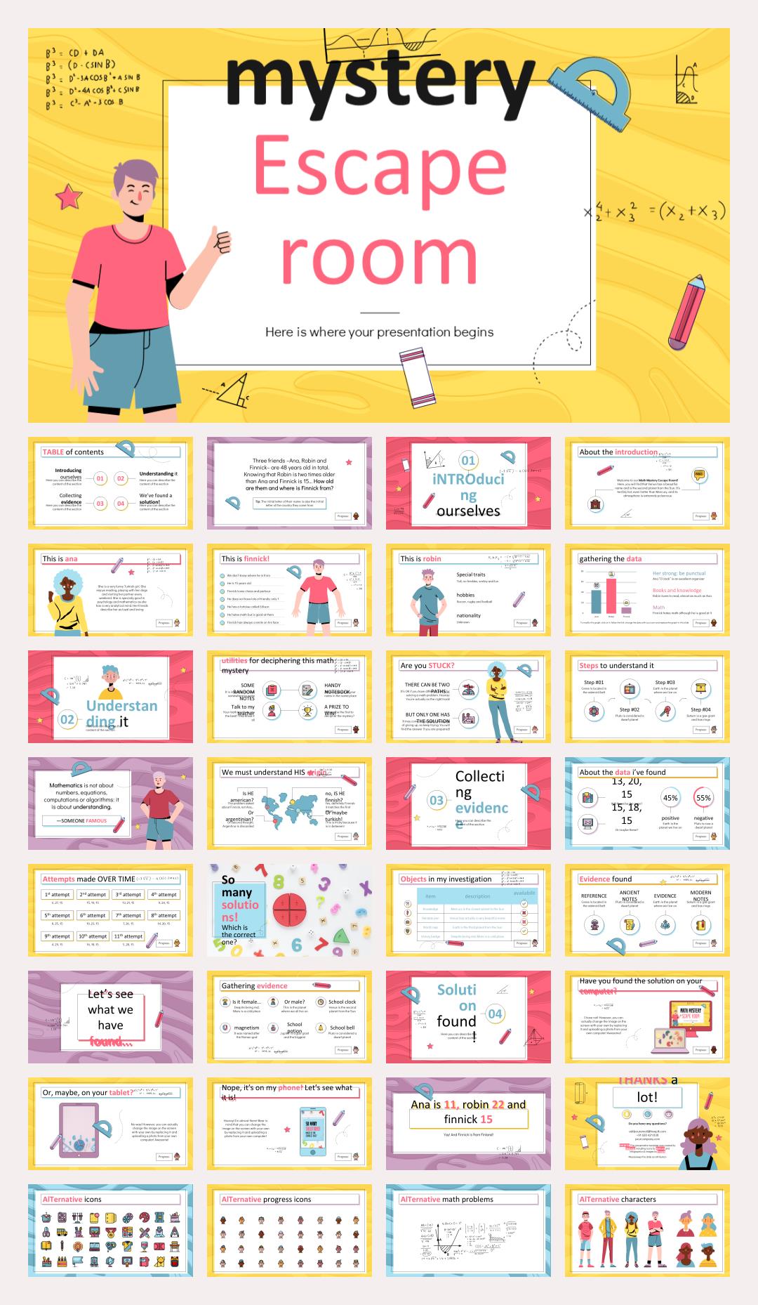 卡通学校教育主题PPT模板