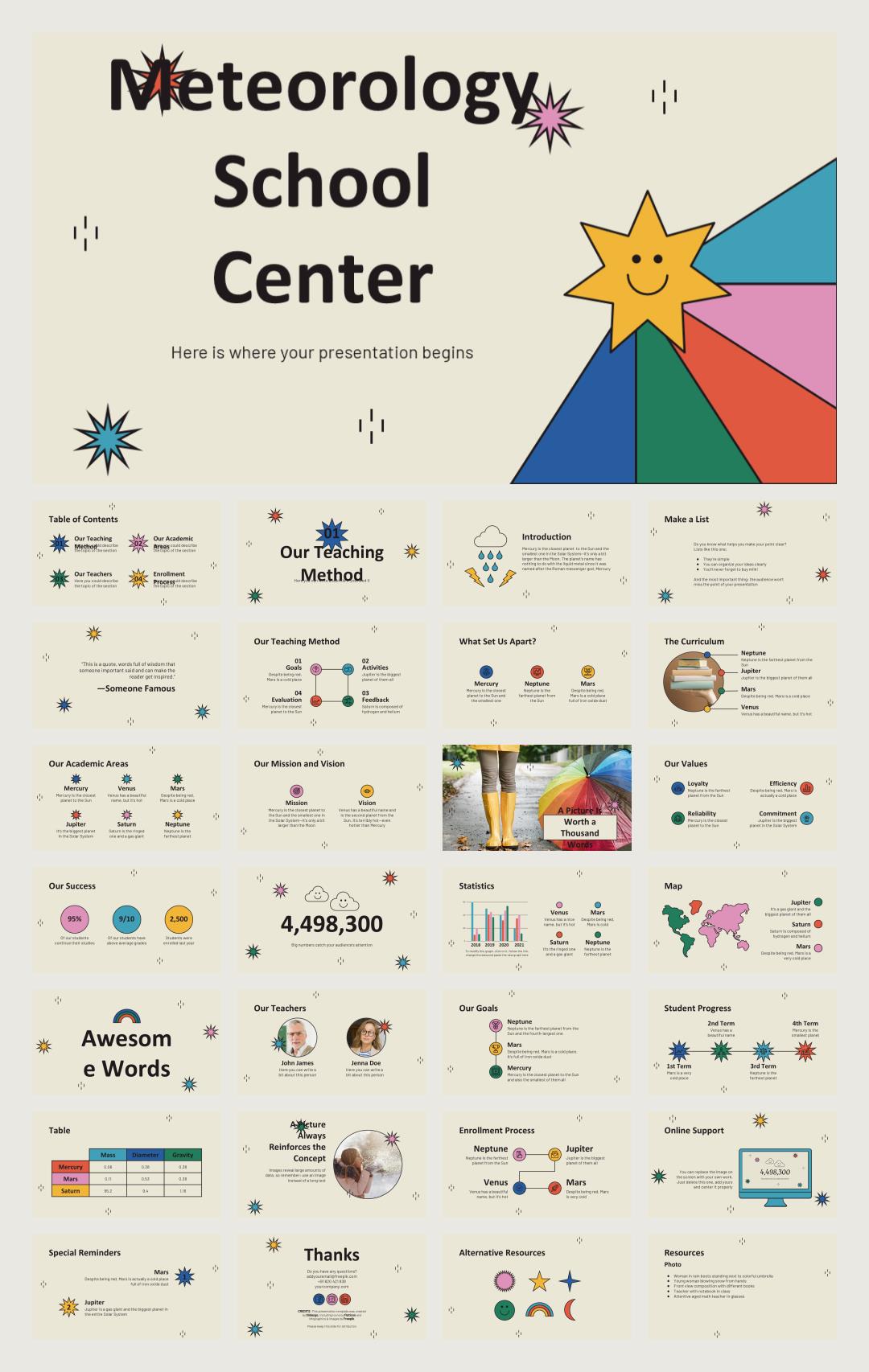 卡通学校教育主题PPT模板