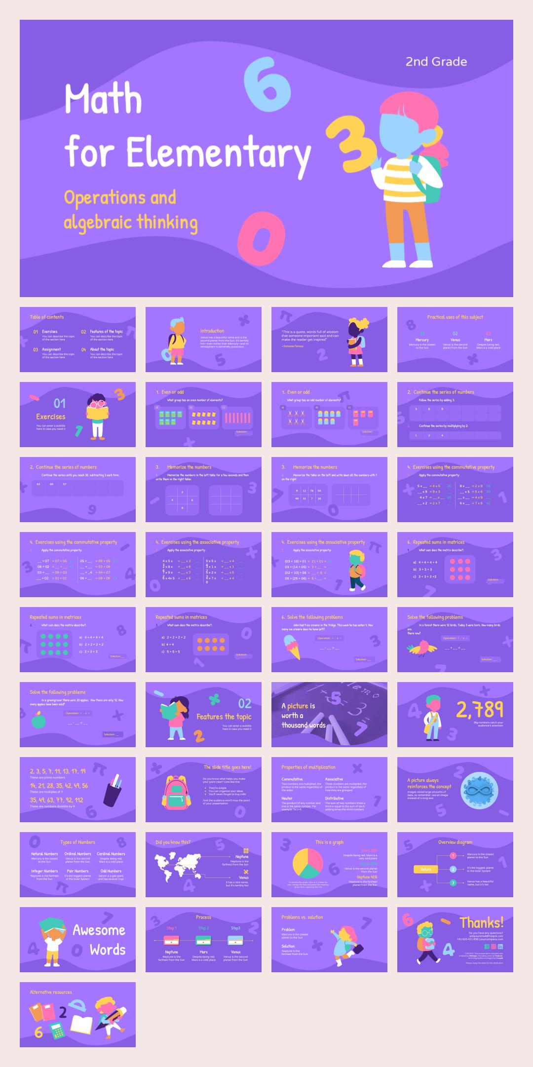 卡通学校教育主题PPT模板