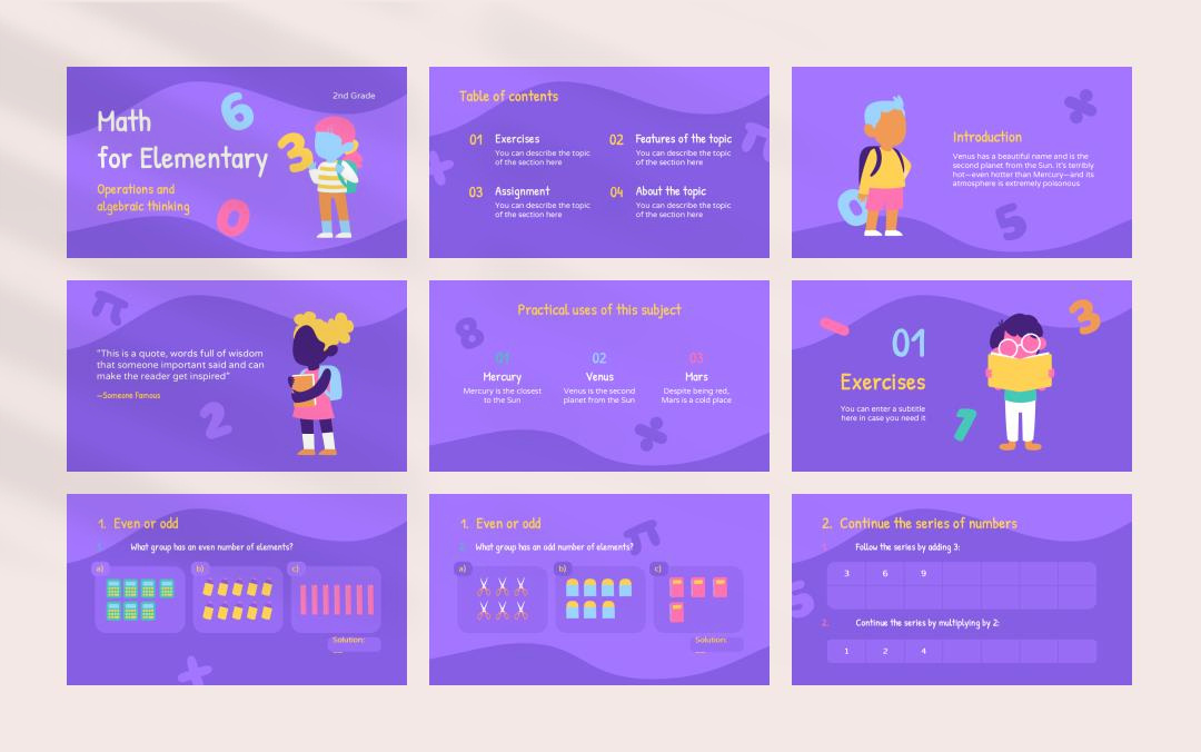 卡通学校教育主题PPT模板