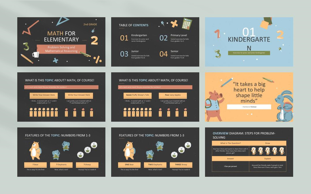 卡通学校教育主题PPT模板