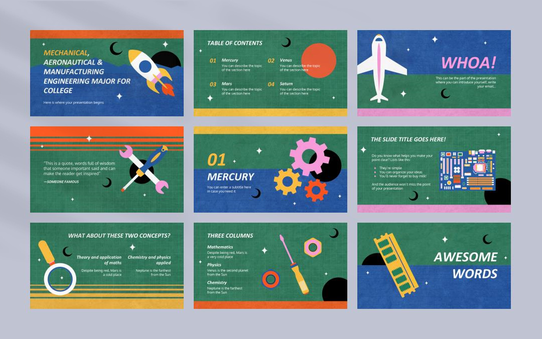 卡通学校教育主题PPT模板