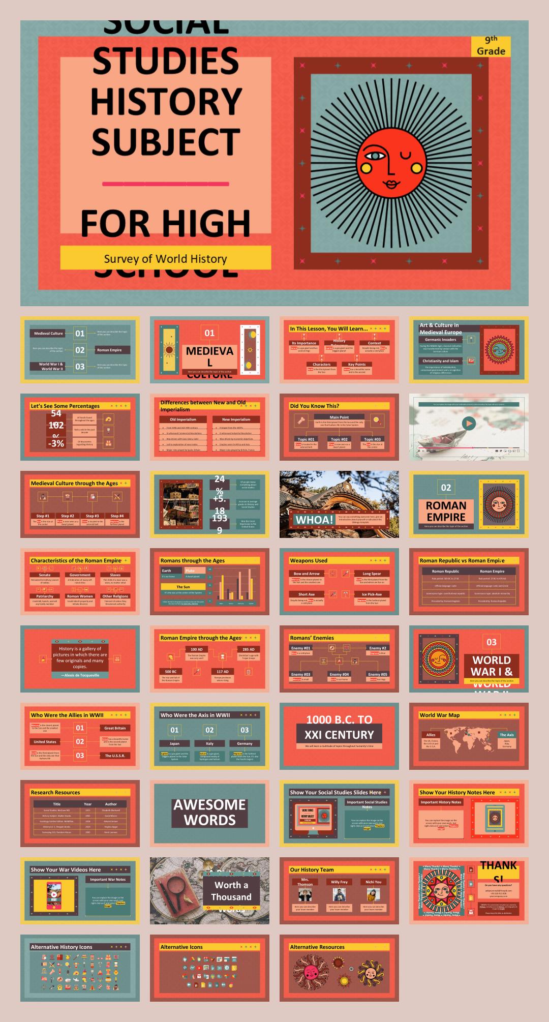 卡通学校教育主题PPT模板