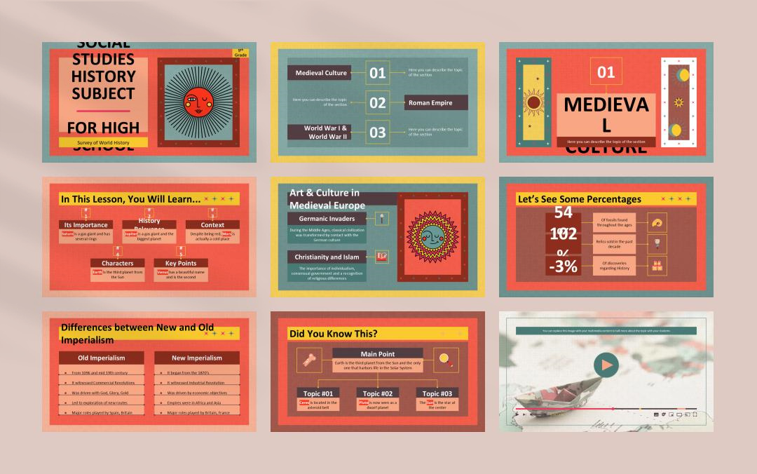 卡通学校教育主题PPT模板