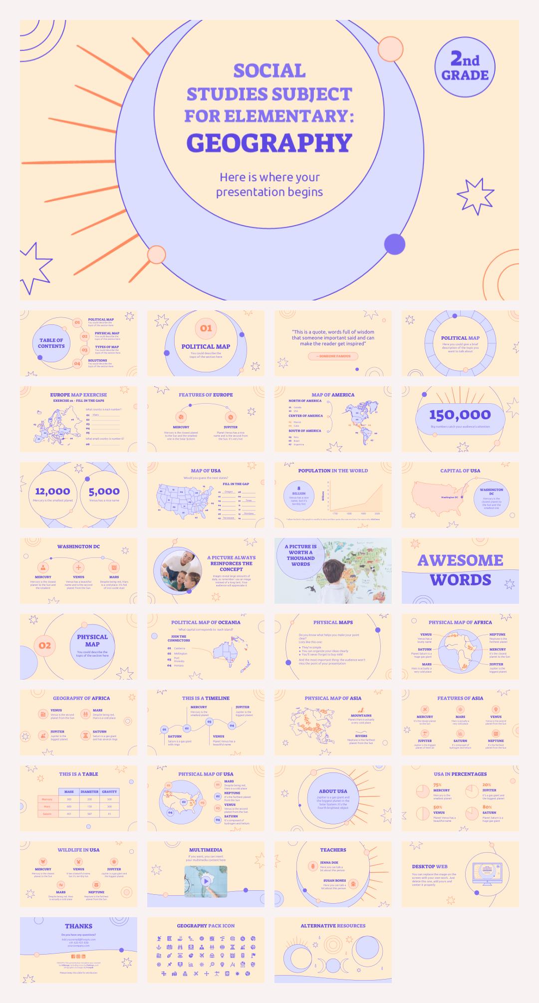 卡通学校教育主题PPT模板