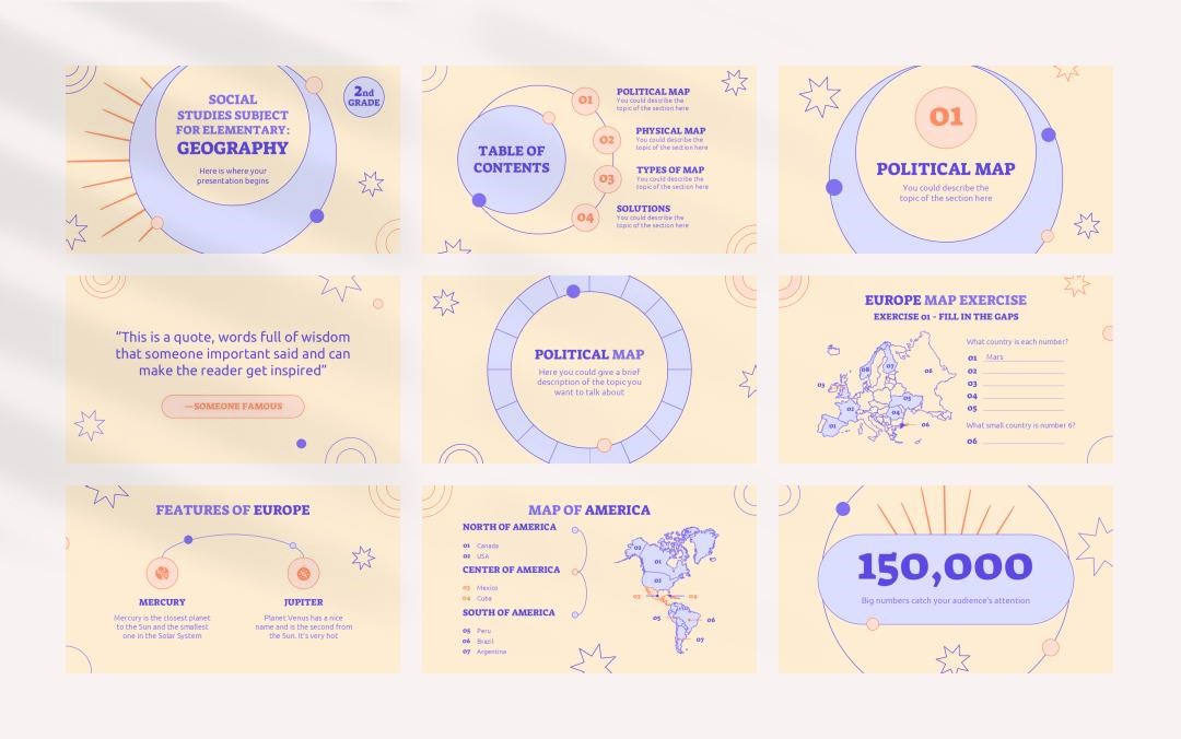 卡通学校教育主题PPT模板
