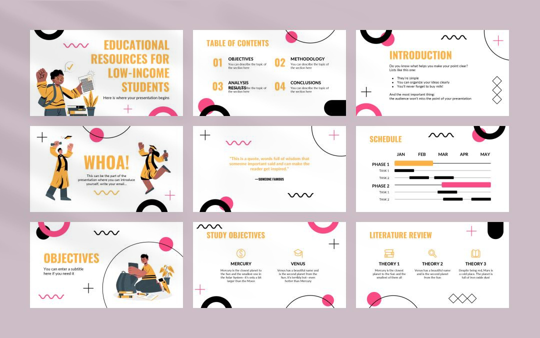 卡通学校教育主题PPT模板