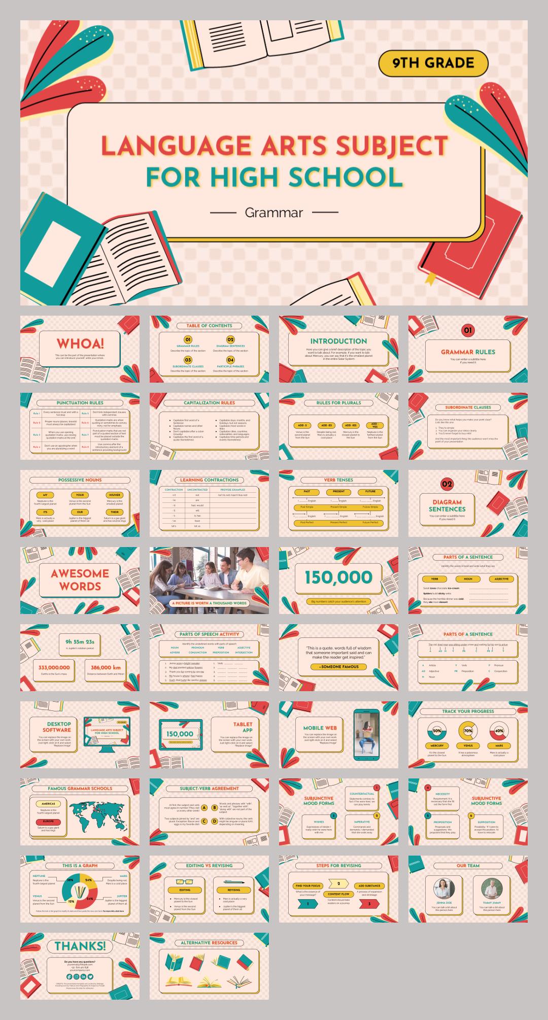 卡通学校教育主题PPT模板