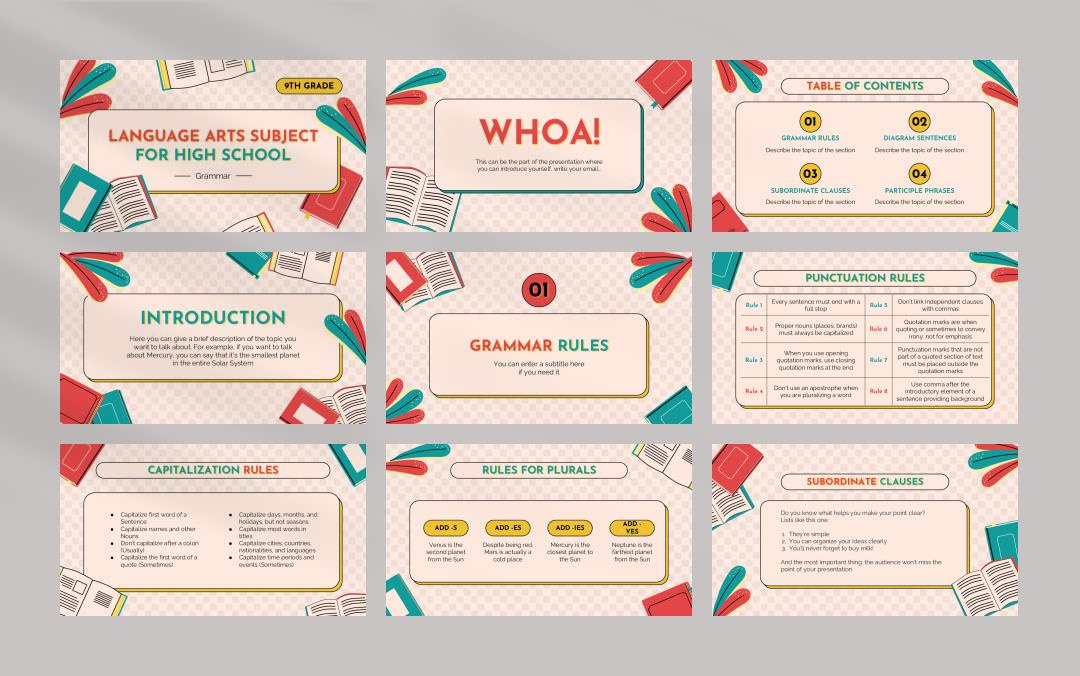 卡通学校教育主题PPT模板