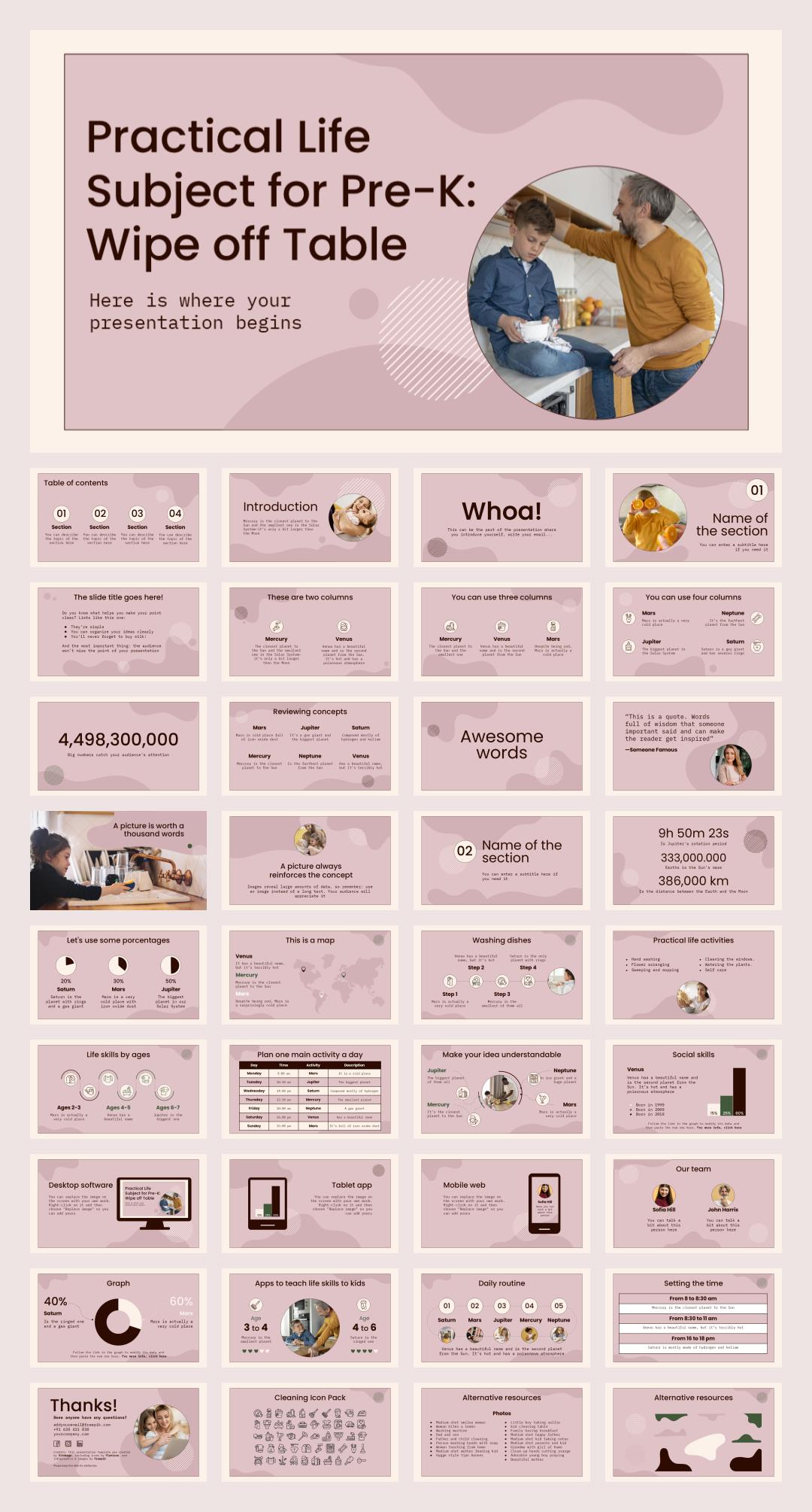 卡通学校教育主题PPT模板