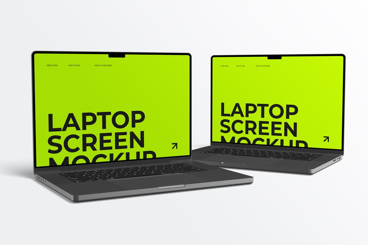 笔记本电脑屏幕样机顶视图 (PSD)