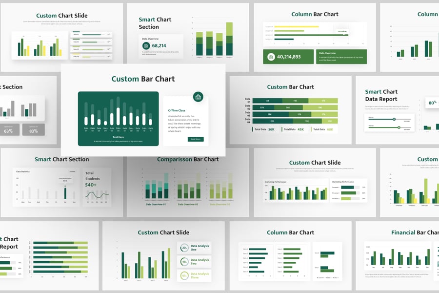 条形图报告PPT模版 (PPTX)