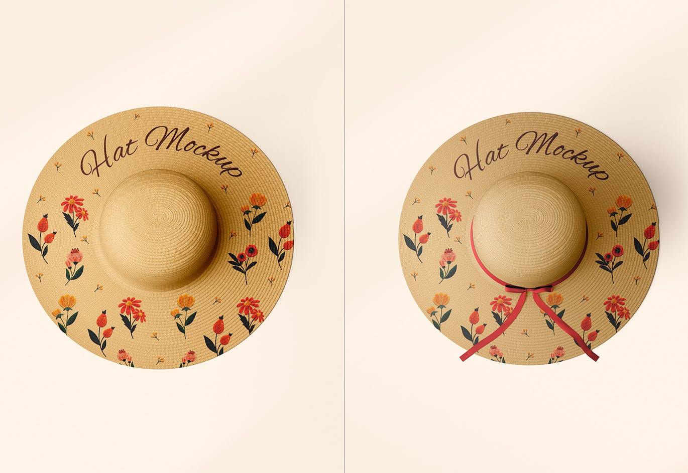 草帽帽子样机套装 (PSD)