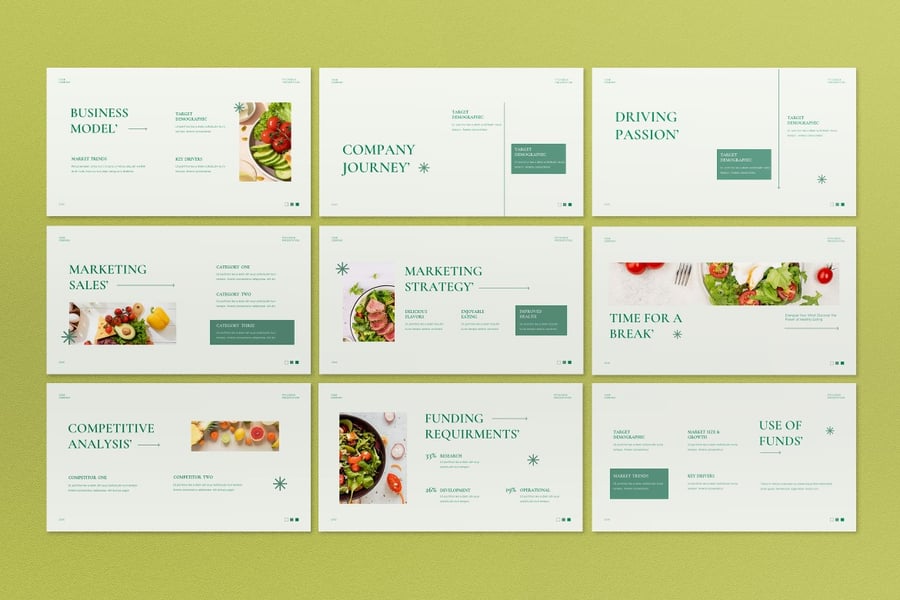 绿色极简Pitch Deck演示文稿PPT模版 (PPT)