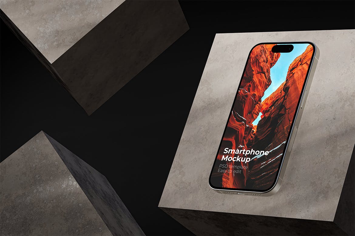 iPhone 15 手机样机 (PSD)