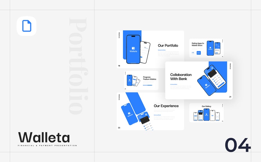 钱包APP介绍 PPT模版 (PPTX)