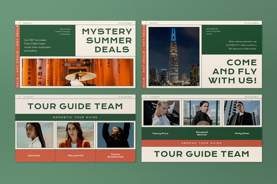 绿色瑞士旅游和旅游介绍PPT模版 (PPT,PPTX)