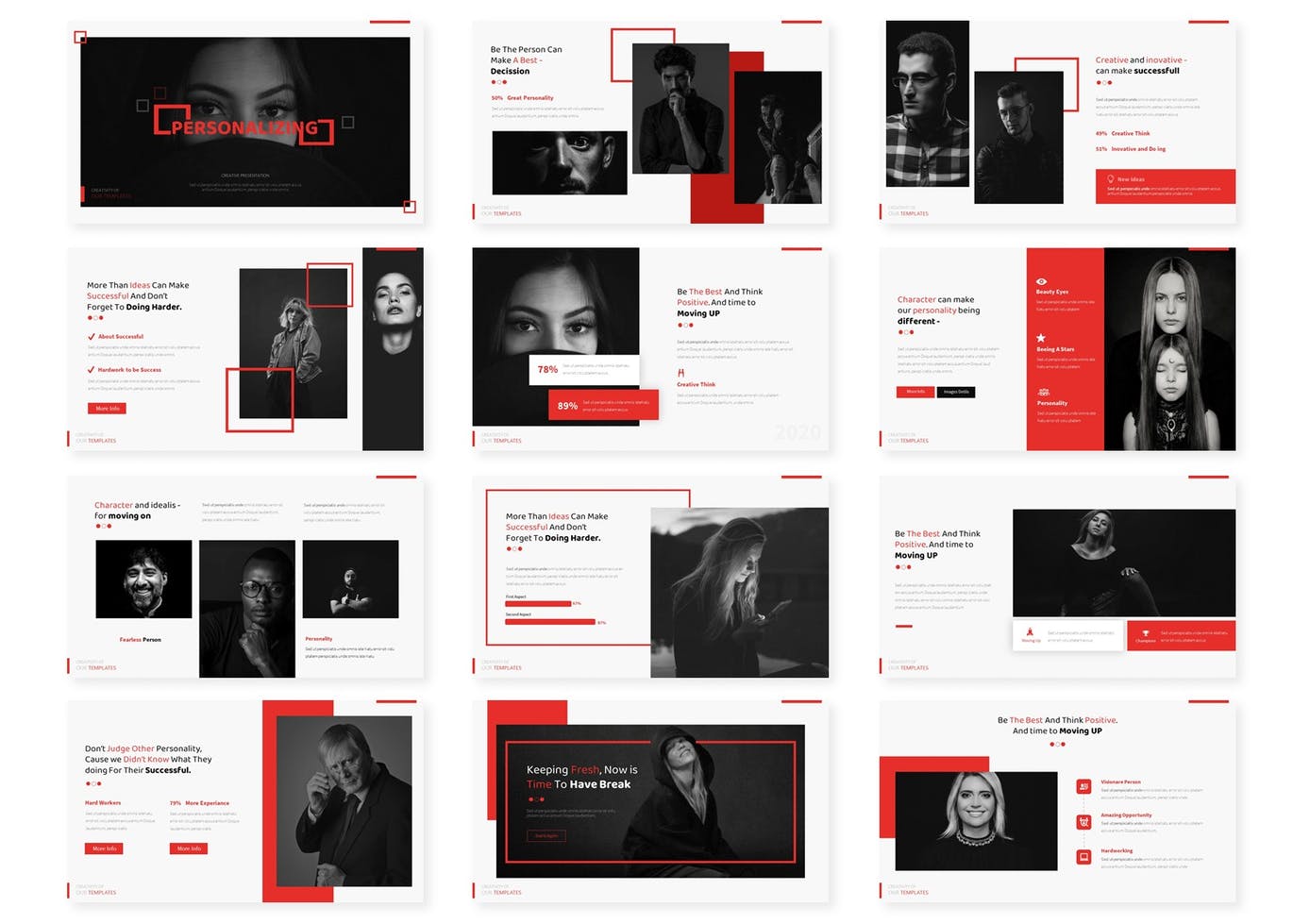 时尚高端简约优雅个性powerpoint幻灯片演示模板（pptx）