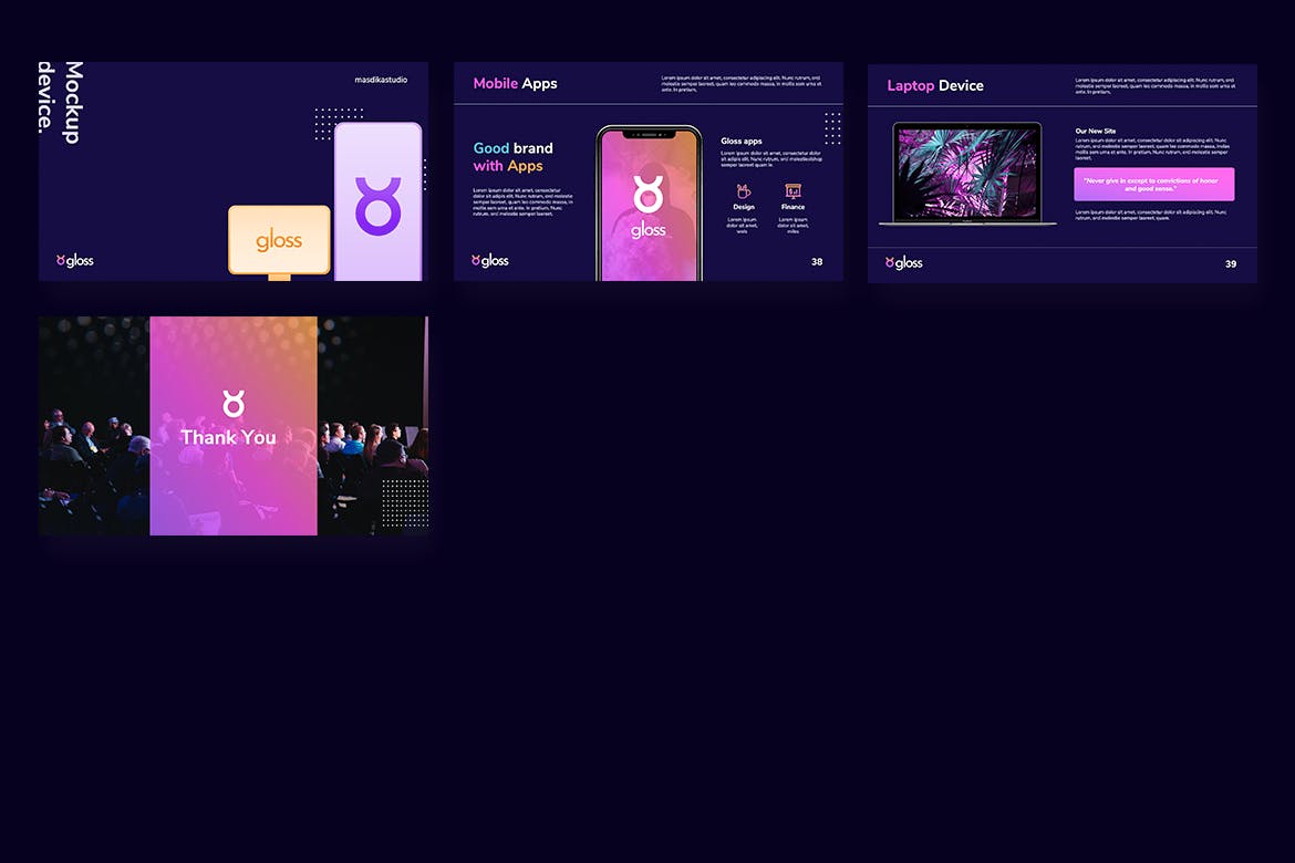 深色品牌风格PPT模板（PPTX,PDF）