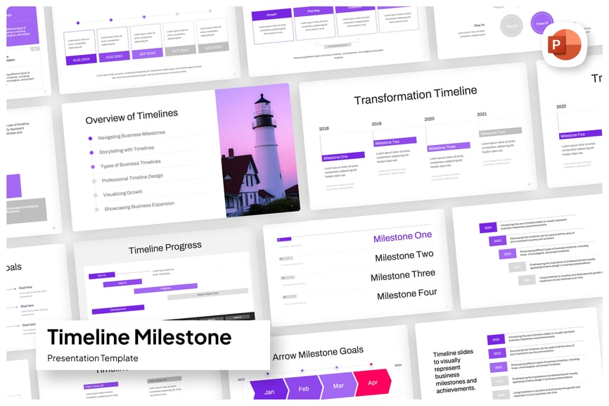 时间表里程碑演示PPT模版 (PPTX)
