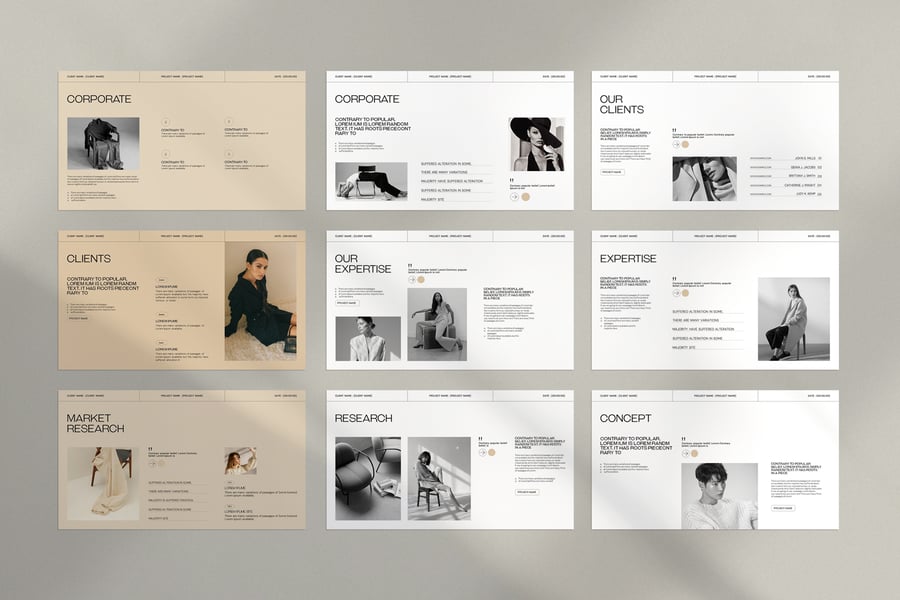 作品展示组合 PPT模版 (PPTX)